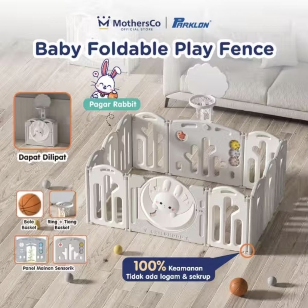Parklon Baby Kids Play Fence I Pagar Bermair Bayi Anak| Baby Fence Pagar Anak Tempat Bermain Bola - 