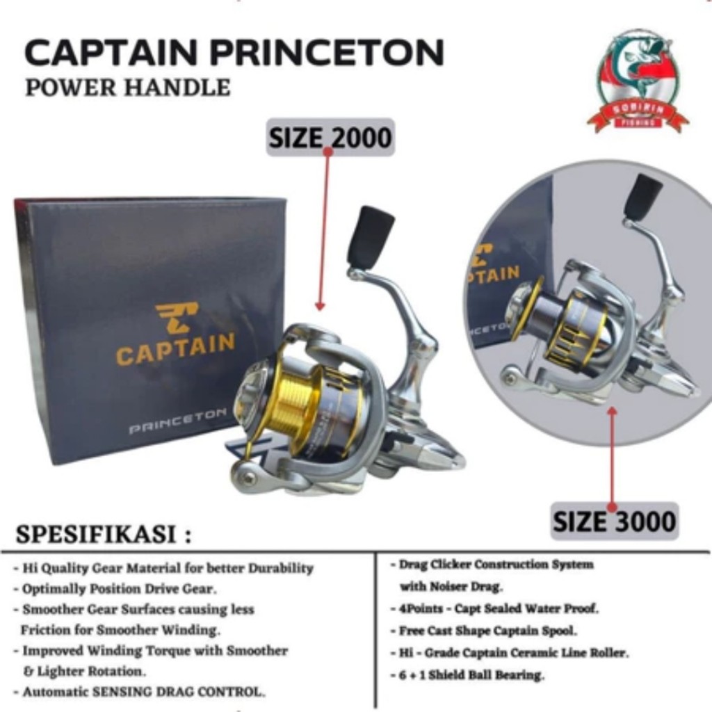 Reel captain princeton power handle 2000-3000 - reel pancing captain