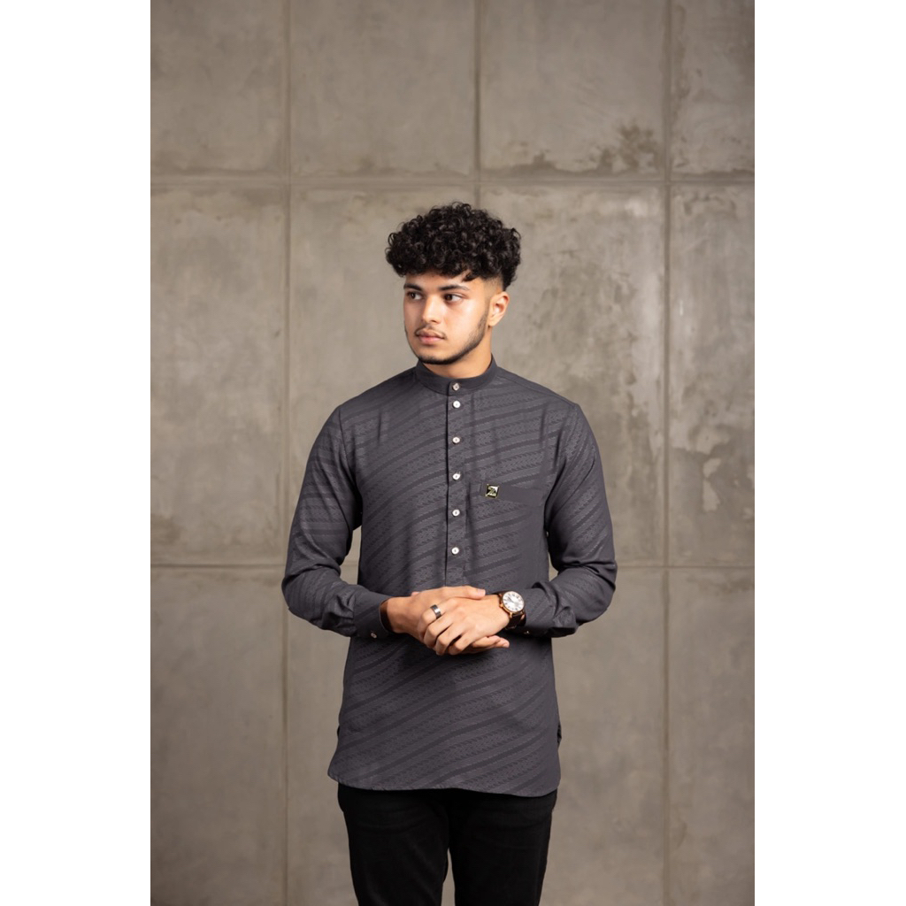 Koko Dhuha Zaafer Grey Special Batik Series Zaafer Indonesia