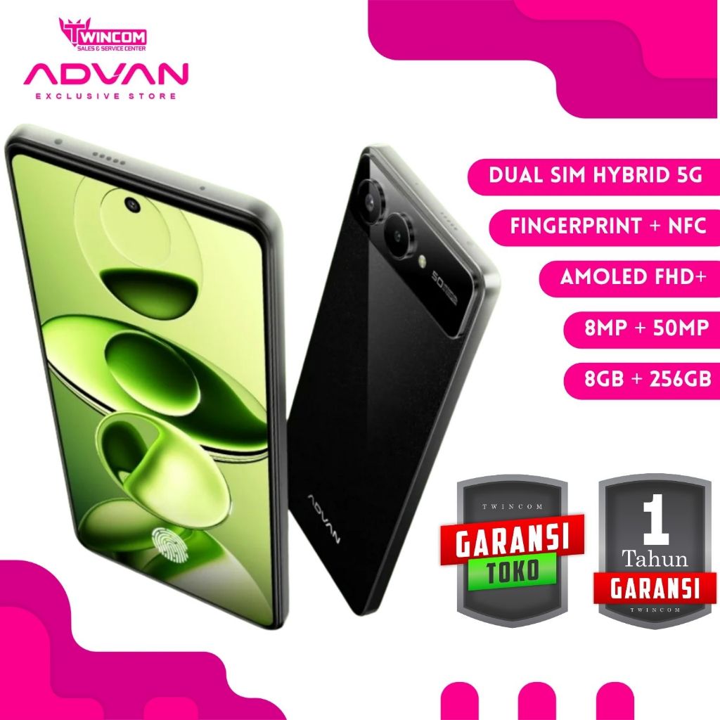 ADVAN Smartphone Macha 5G | Dimensity 7060 | AMOLED 6.67 Inch | RAM 8GB + Storage 256GB UFS 3.1 | By