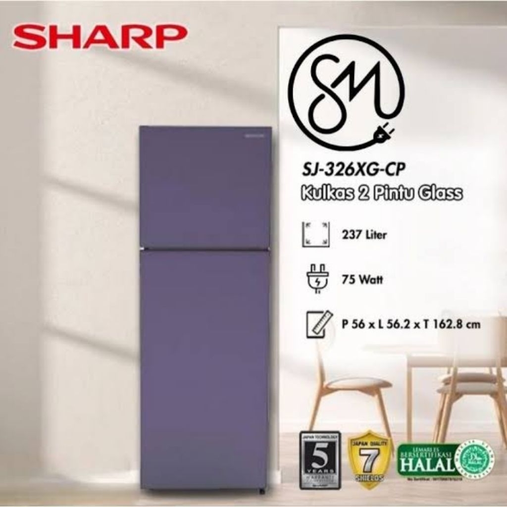 KULKAS SHARP SJ-326XG-CP (237 LITER)