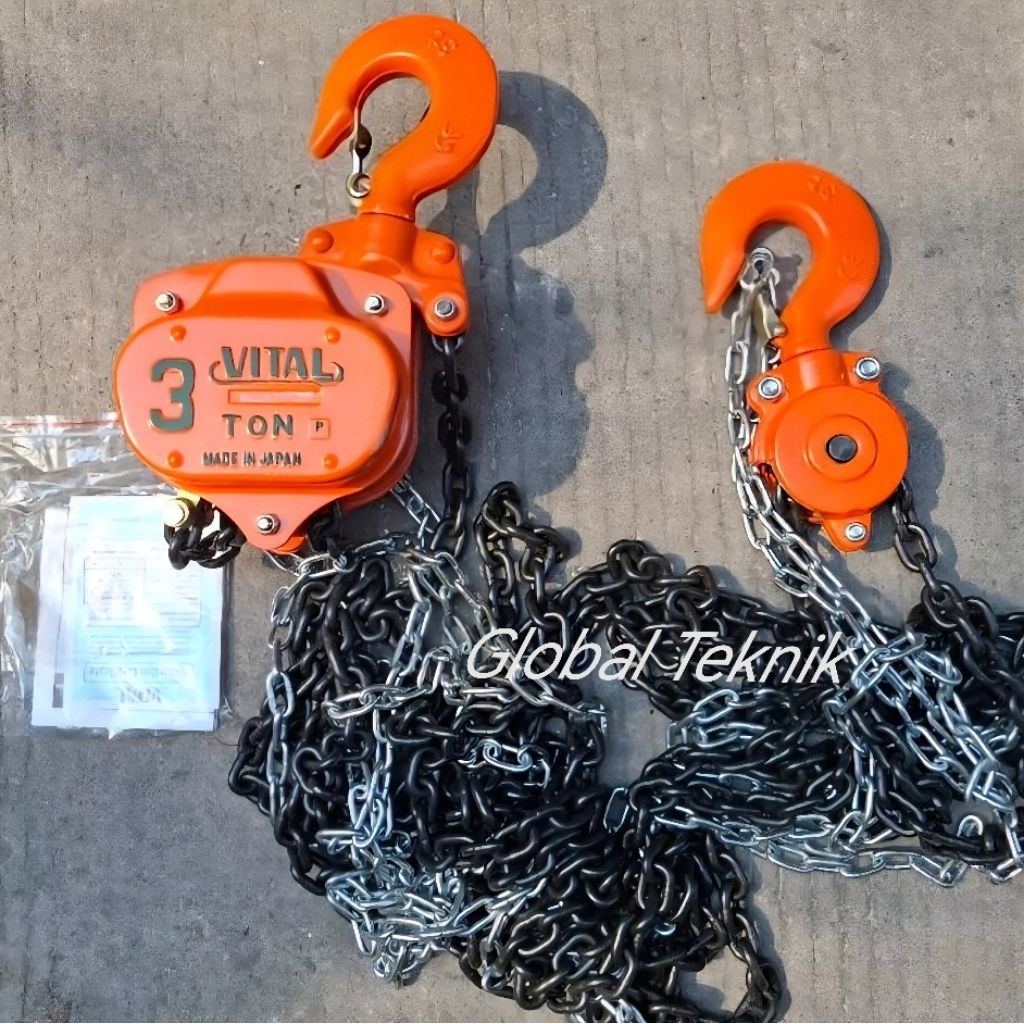 VITAL Chain Block 3 Ton Takel 3 Ton 3m 5m 7m 10m 12 Meter Katrol Manual 3 Ton Japan