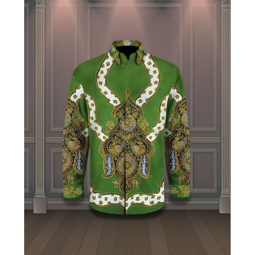kain batik tulis pria kain batik tulis katun warna hijau