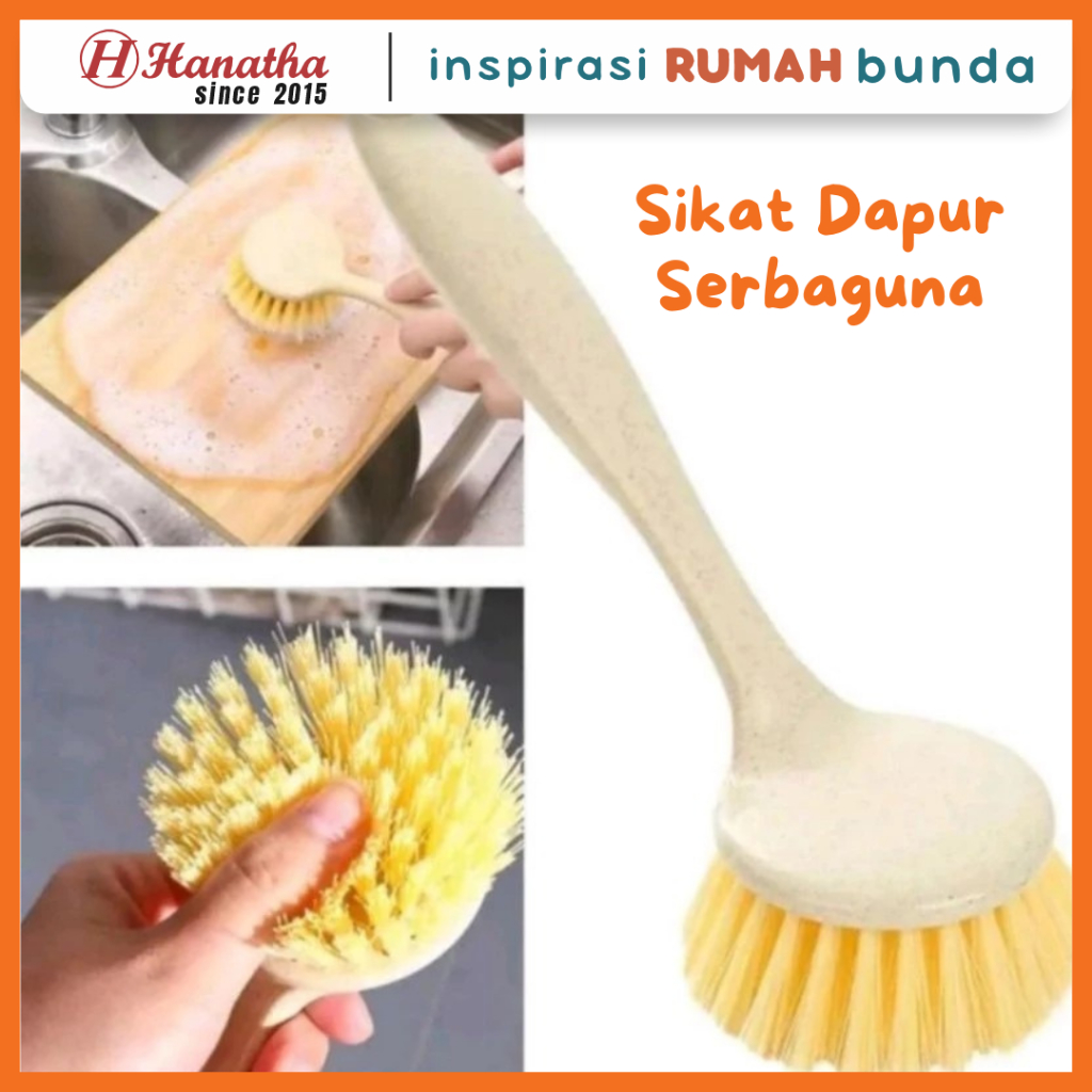 Sikat Dapur Gagang Pembersih Wajan Kompor Dispenser Rak Piring - Sikat Dapur Gagang