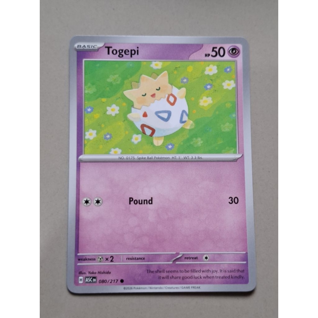 kartu pokemon original common togepi asc 080/217