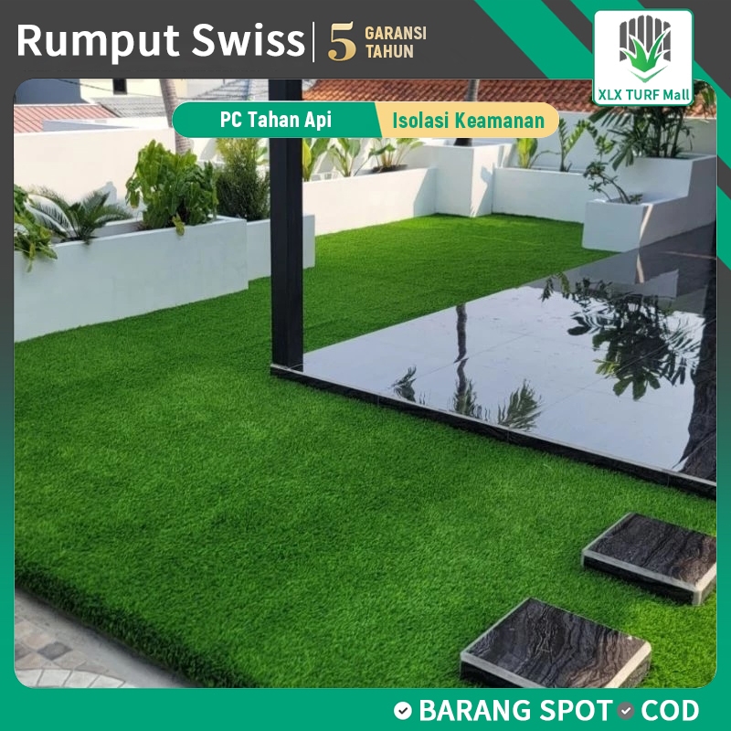 Rumput Sintetis 1-4mx20-25m Ukuran Penuh (Tanpa Putus) Karpet Rumput Komersial 2.5cm Rumput Sintetis