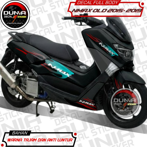 Decal Nmax Old polos Stiker full body yamaha nmax sticker motor nmax motif Api Dasar Putih COD