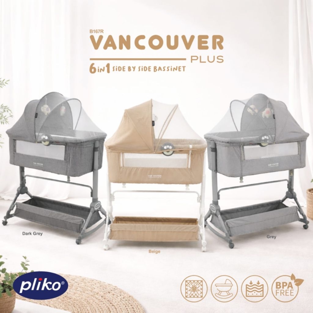 Box Pliko B167R  Vancouver Plus 6 in 1 Side by Side Bassinet