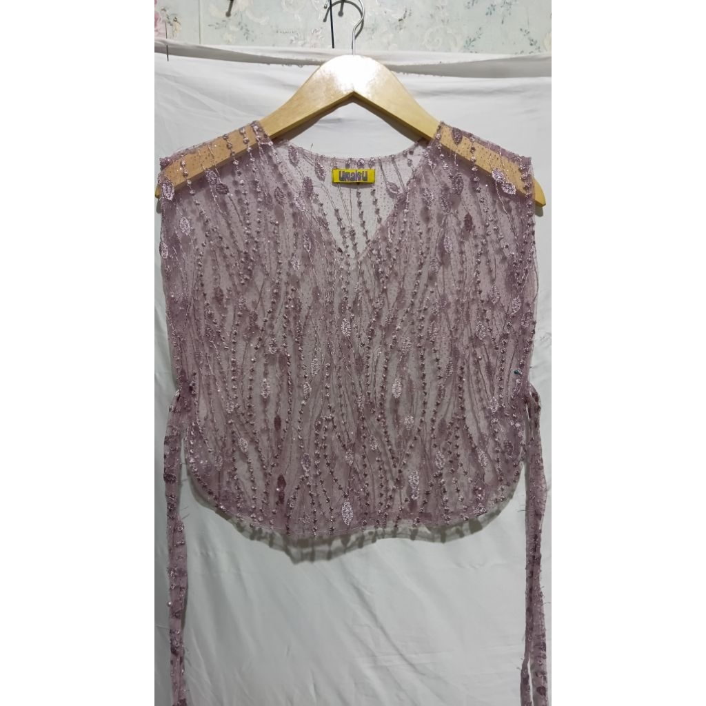 Vest brukat wanita/Lillac/Ld 84/panjang 47/Rompi Brukat wanita dewasa/Rompi cantik/baju lebaran