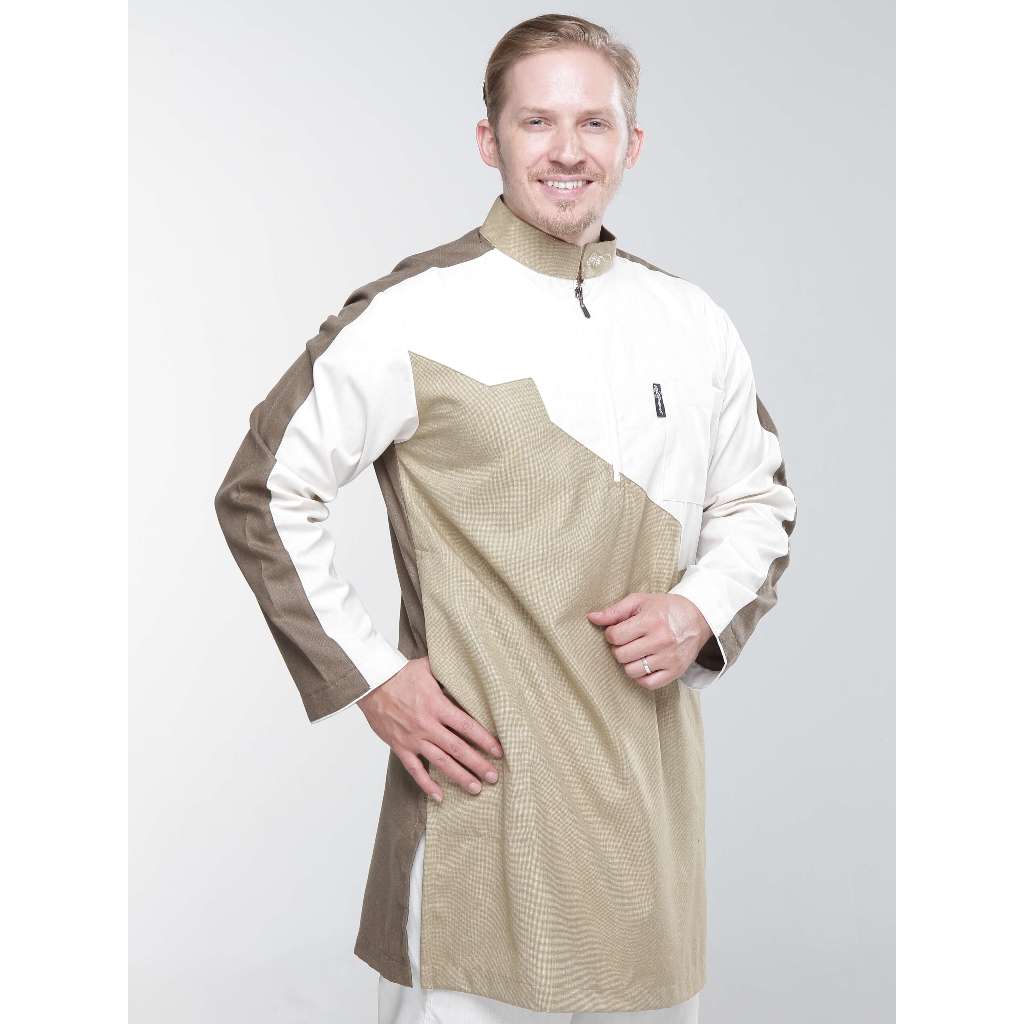 KAMILIANO GOLD 002 – WHITE KURTA LENGAN PENDEK