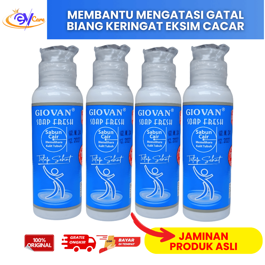 GIOVAN Sabun Cair Antiseptik Mencegah Biang Keringat 90ml Bayi Dewasa
