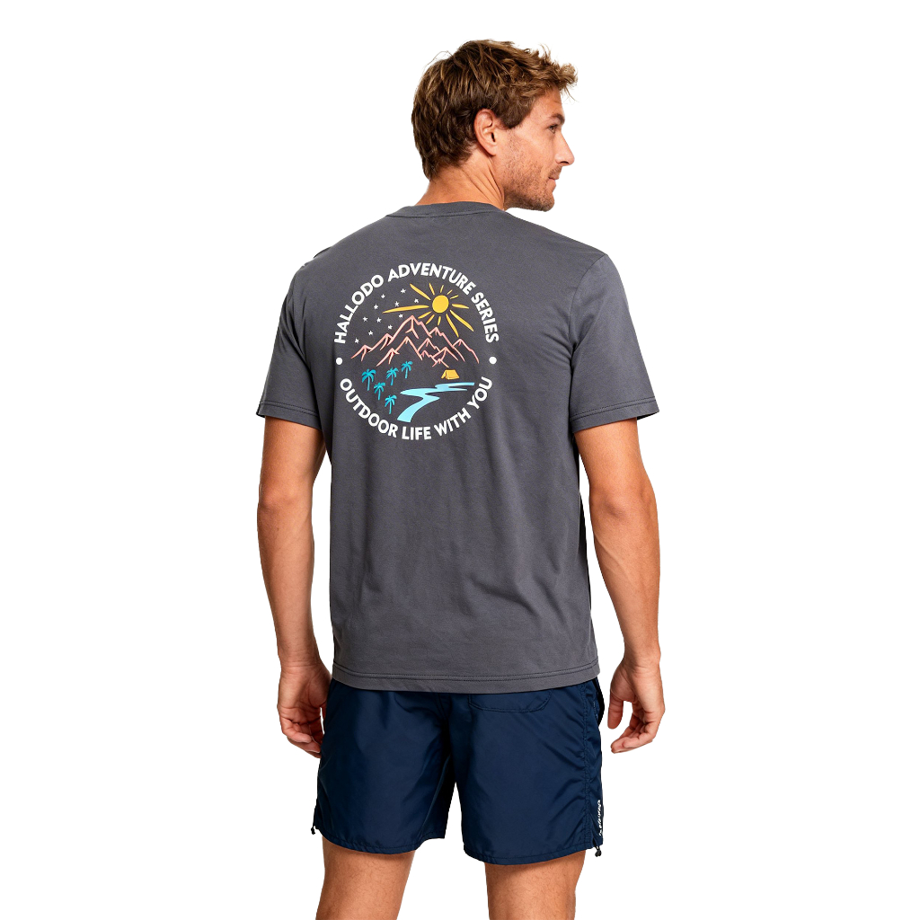 Hallodo Surfing T-shirt Adventure Classic 100% Original - Kaos Surf Pantai Pria Branded