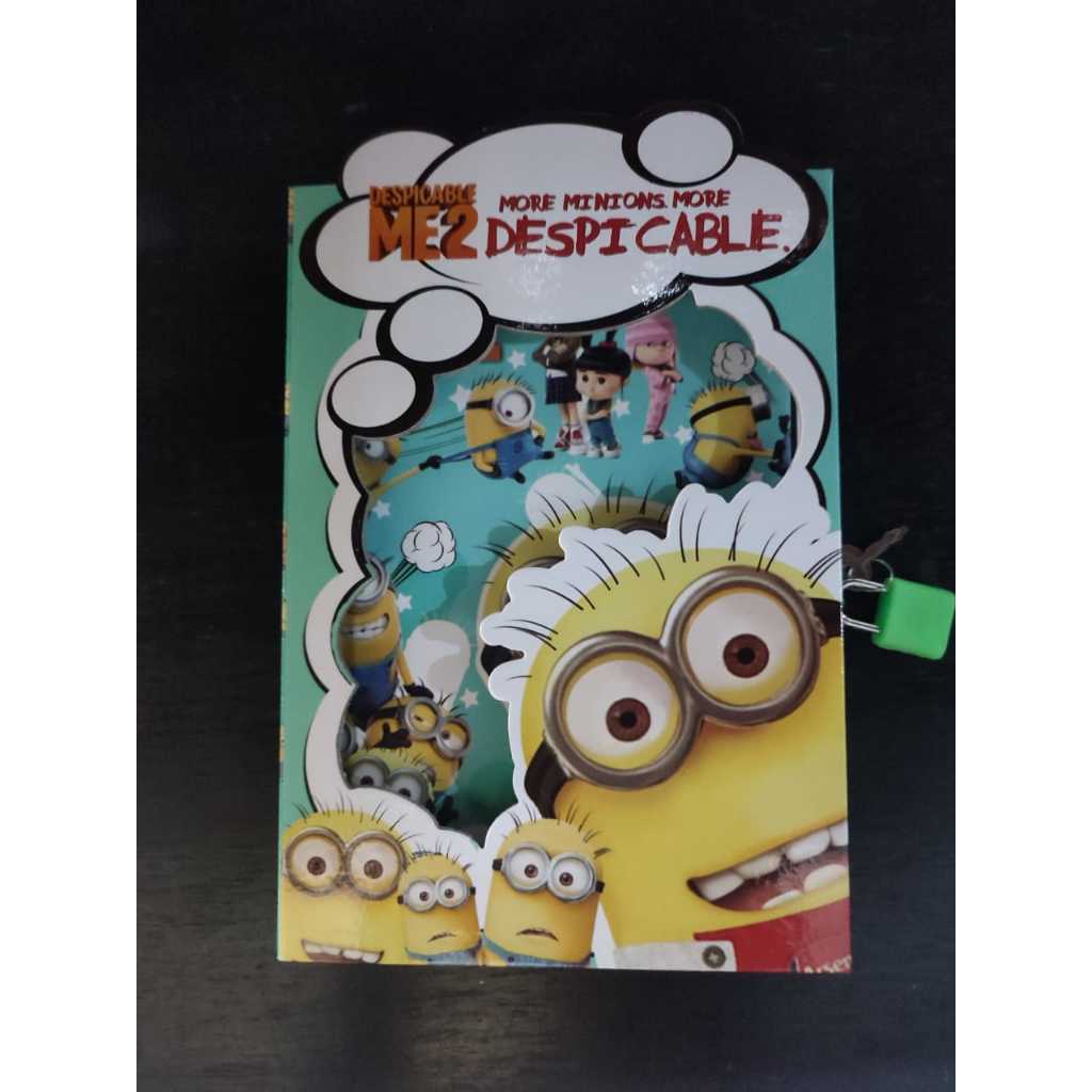 Buku Diary Karakter Kartun Ukuran Besar 12.9x19cm Gembok Kunci