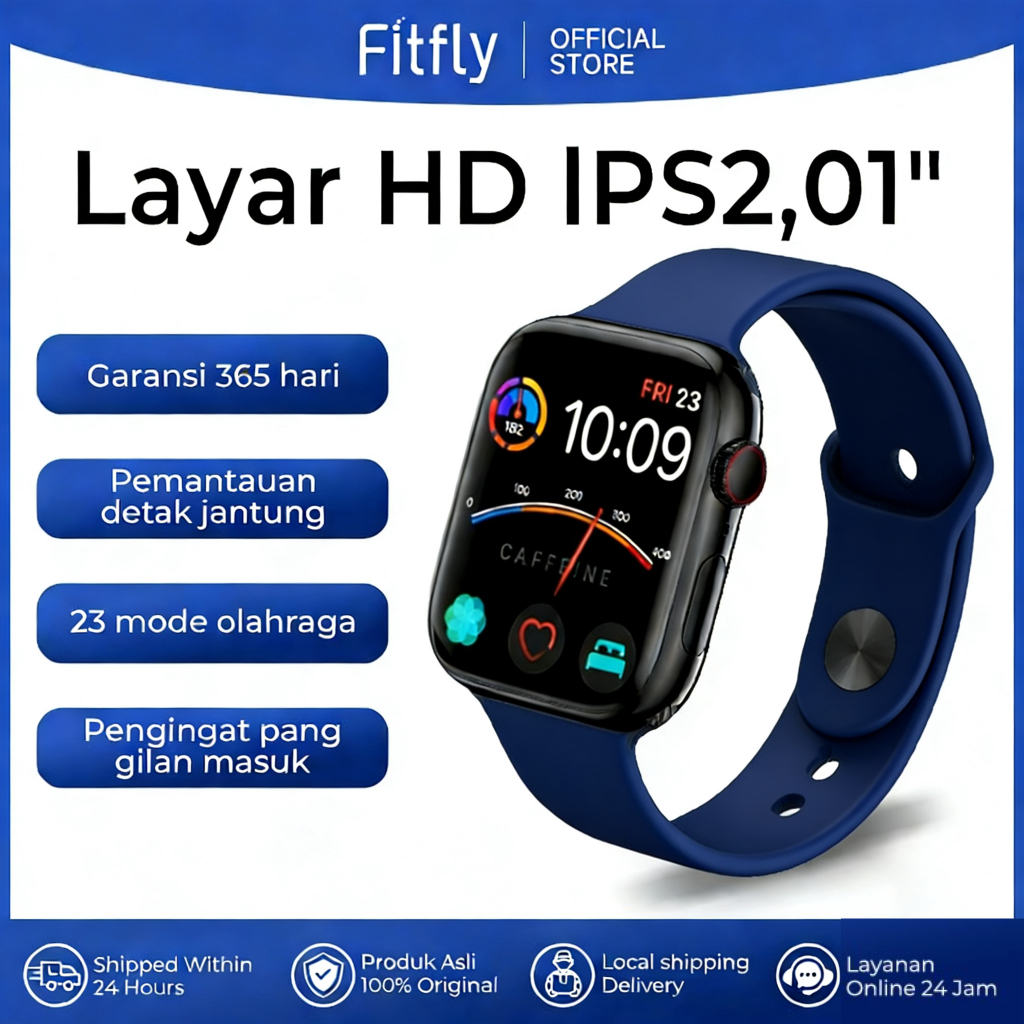 FitFly jam tangan smartwatch wanita ,smartwatch pria, jam tangan couple Beberapa mode olahraga, pema