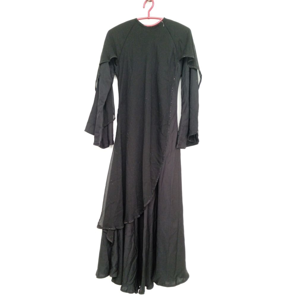 Gamis Hitam Layer Seken/Bekas Pakai/Preloved