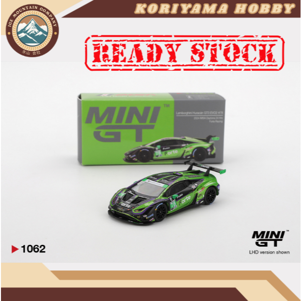 Mini GT 1062 Lamborghini Huracán GT3 EVO2 #78 Forte Racing 2024 IMSA Daytona 24 Hrs MiniGT
