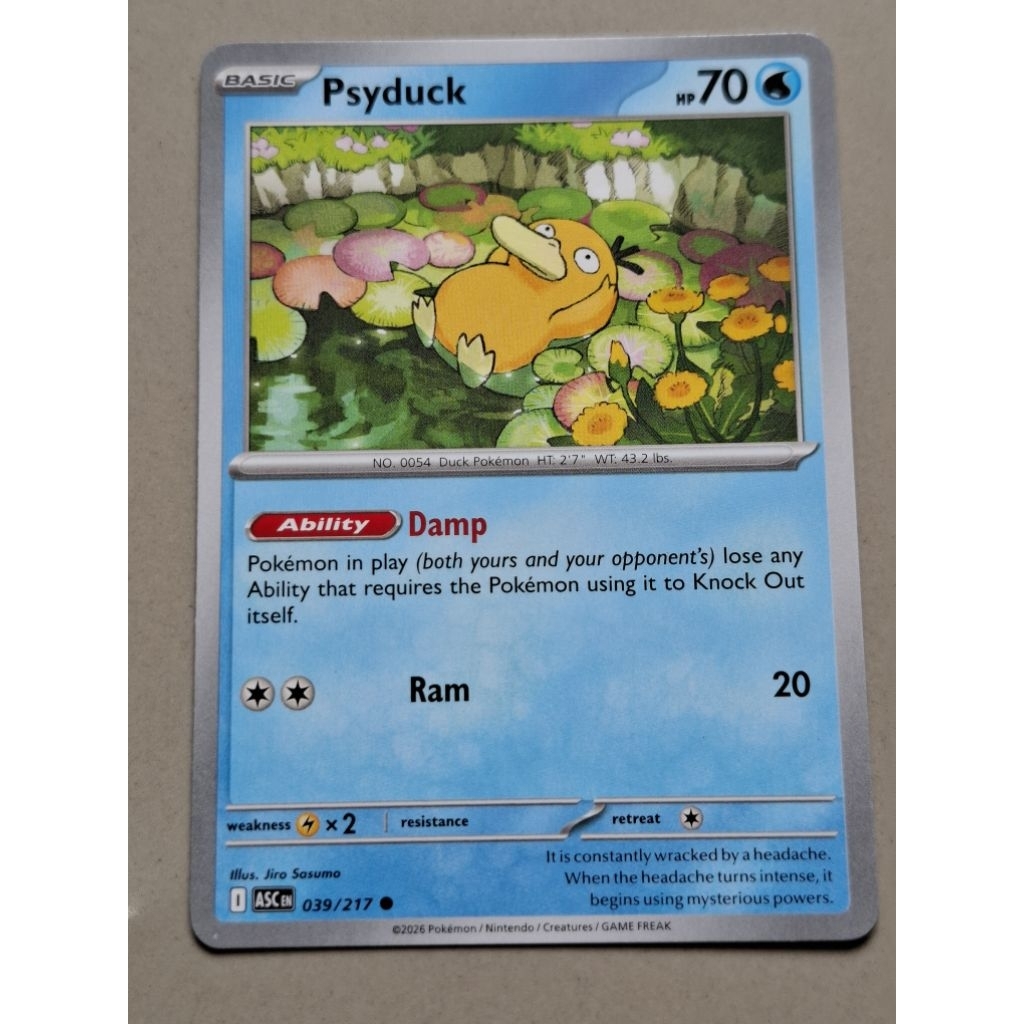 kartu pokemon original common Psyduck asc 039/217