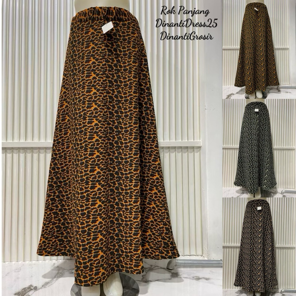 Rok Payung Panjang Wanita Wafel Motif Macan