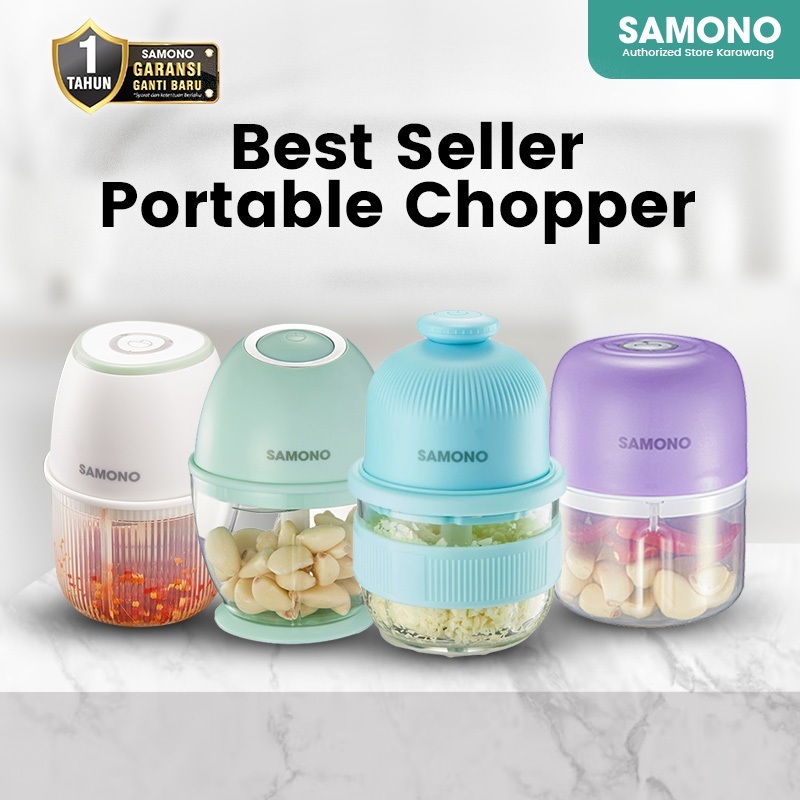 SAMONO Best Seller Food Chopper Portable Tanpa Kabel Chopper Portable Food Processor Penggiling Dagi
