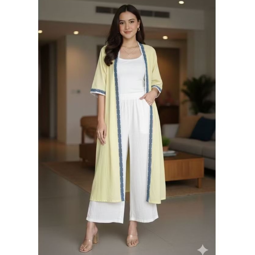 Women outer linen troso (Outer wanita linen kombinasi troso) SOW-01