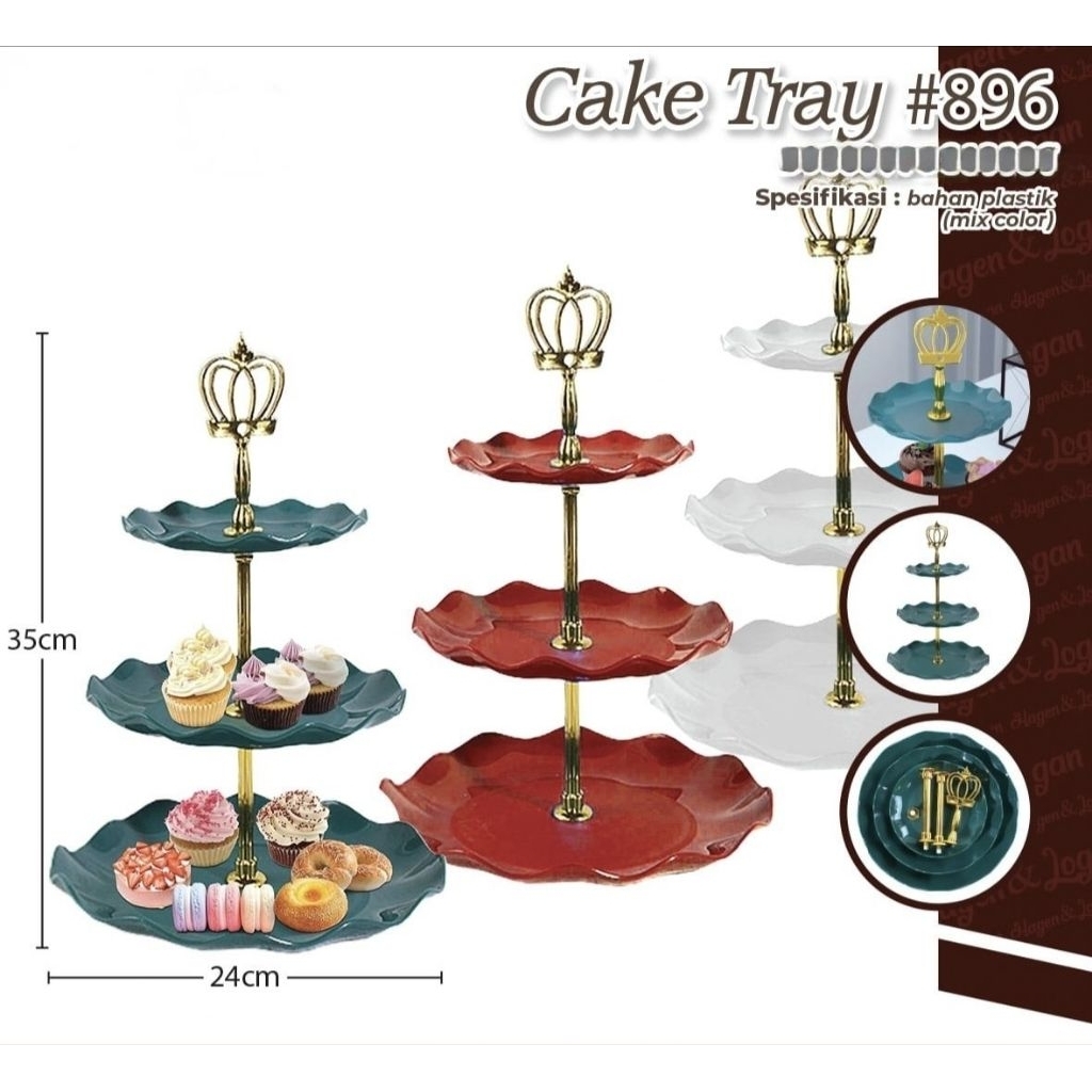 Cake Tray 3 susun/Rak Kue Susun 3 Tingkat