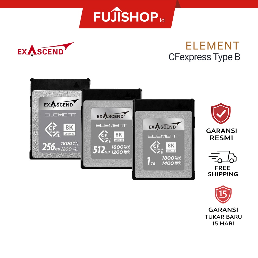 Exascend Element CFexpress Card Type B SD Card  256 gb, 512 gb & 1 tb