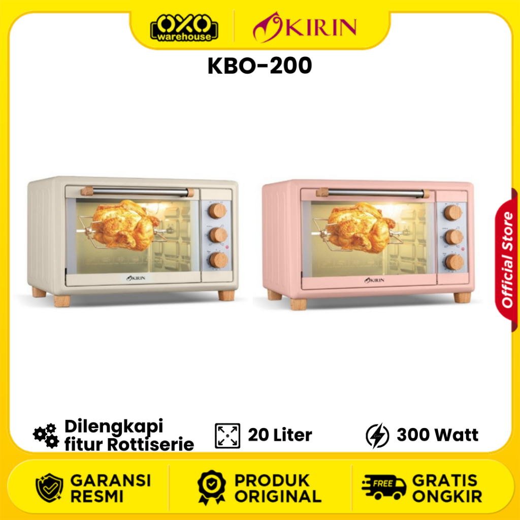 KIRIN Omni Oven KBO-200 20 Liter Pemanggang Serbaguna Api Atas & Bawah Low Watt Garansi Resmi