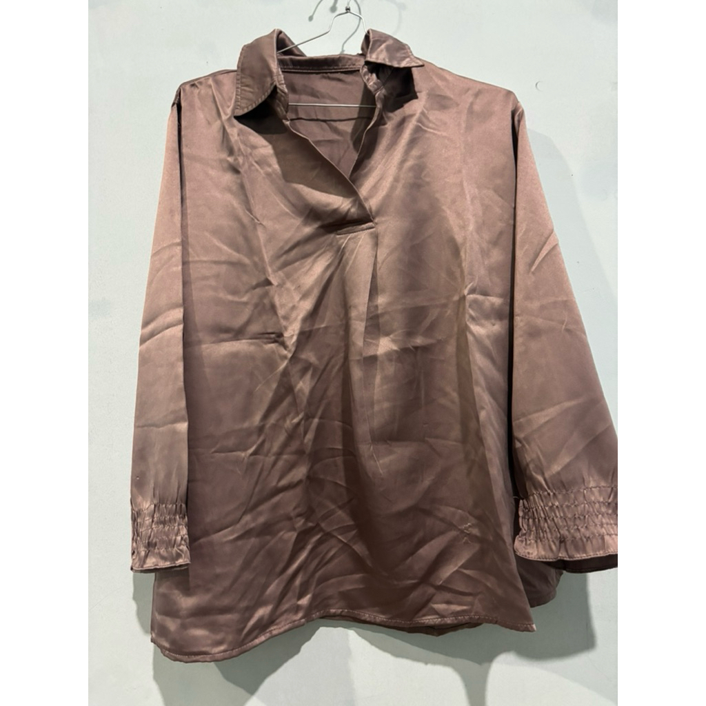 PRELOVED ATASAN SATIN SILK WANITA/SATIN SILK PREMIUM BLOUSE KEMEJA SATIN