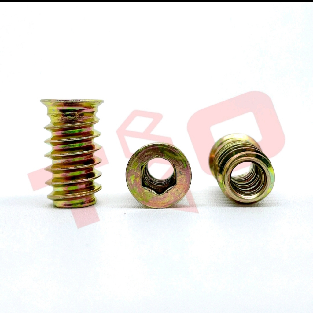 Mur Nanas M6x20 OD BESI (isi 100pcs) - Nanas 6x20 - Mur Insert Nut 6mm - Mur Cakar