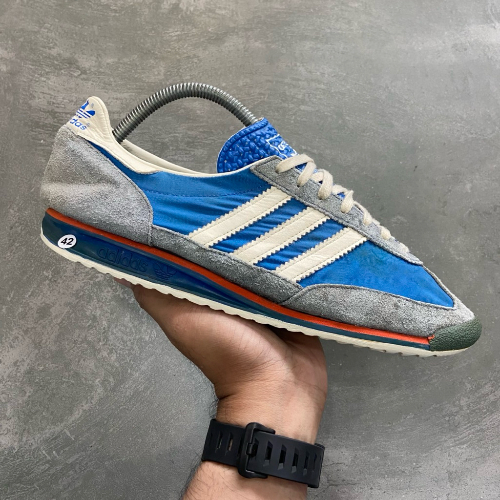 [Size 42] Rare Adidas SL 72 Vintage Originals Blue White (909495) Second Original Good Condition. Ha