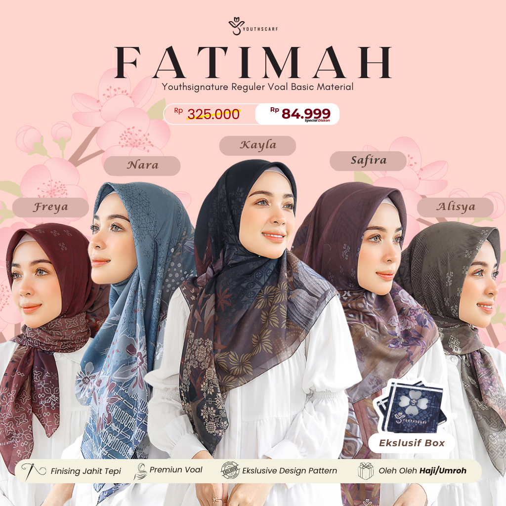 Youthscarf | Voal Signature | Fatimah Series | hijab printing untuk kerja kantoran