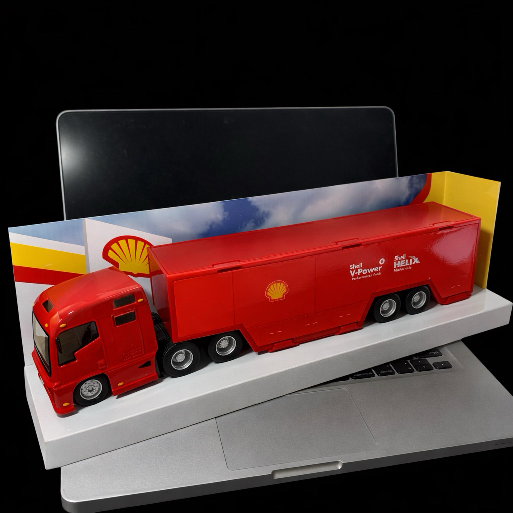 Diecast Metal Burago 1/43 Ferrari Truck Hauler Shell V Power promo 2010