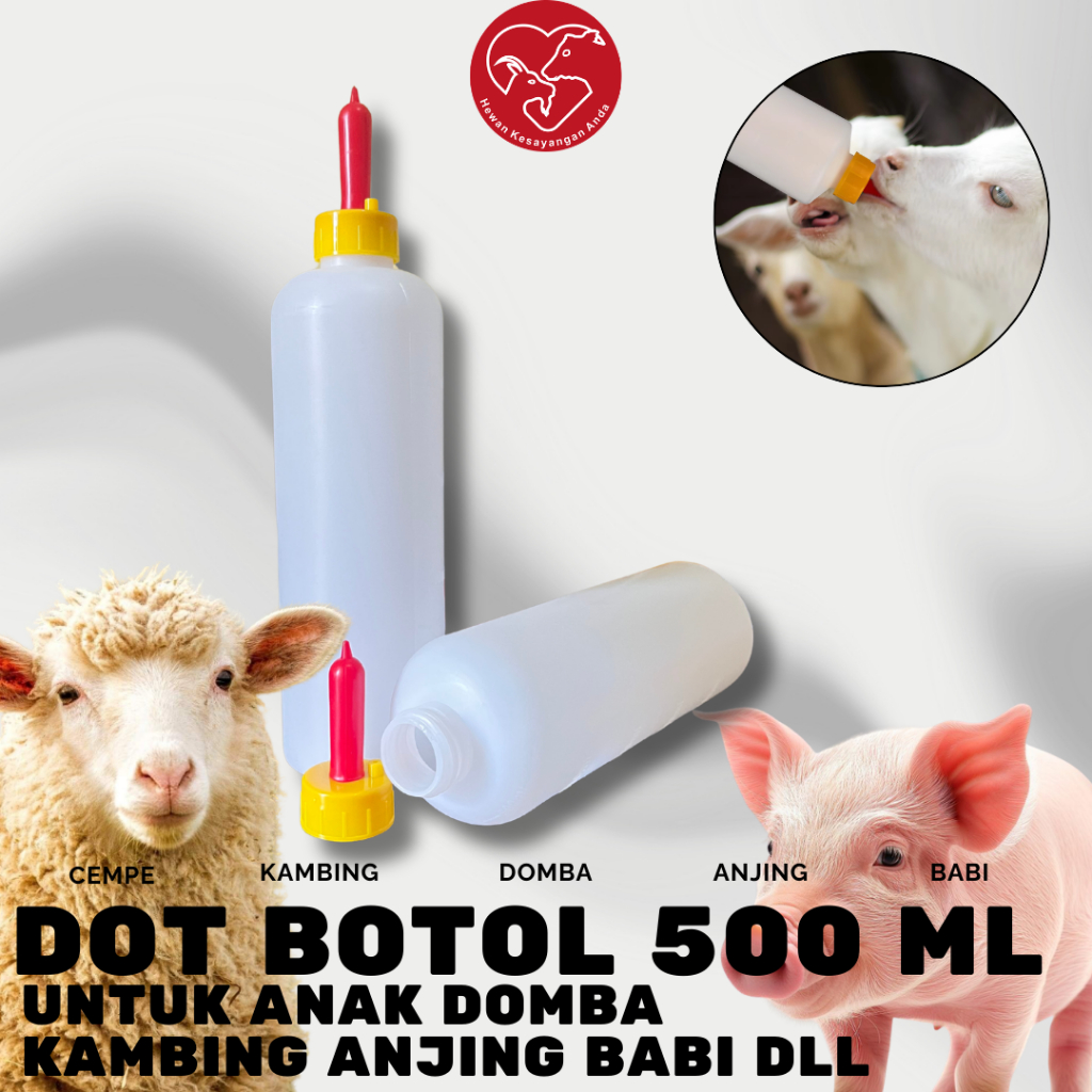 DOT KAMBING CEMPE DAN BOTOL 500ML WARNA PUTIH