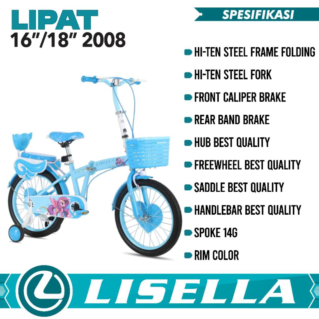SEPEDA LIPAT ANAK 16 / 18 INCH LISELLA 2008 BY PACIFIC / CENTRUM 326 / MAZARA 2266 MG / 2288 SR / TO