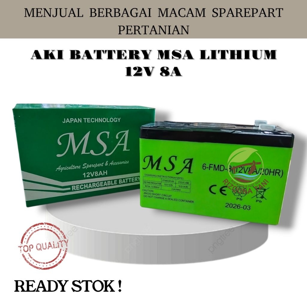 AKI BATTERY LITHIUM MSA SPRAYER ELEKTRIK 12V 8AH