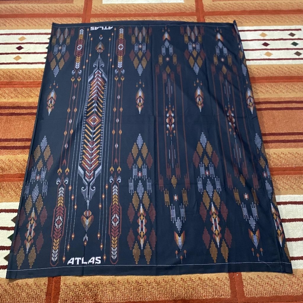 Sarung Atlas Motif BHS hitam putih biru hijau cream coklat ungu merah maroon kuning