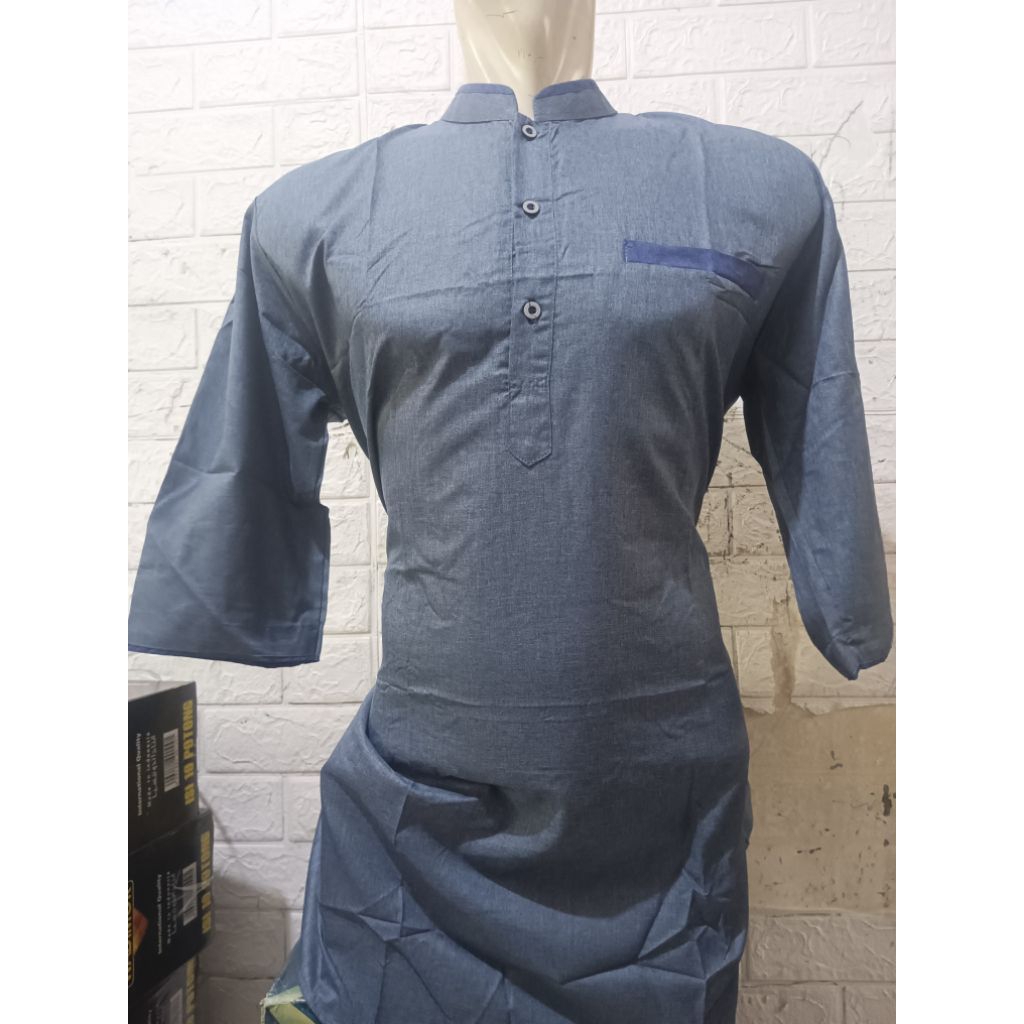 BAJU KOKO PUTIH BORDIR BAHAN JAGUAR KENCANA BORDIR LENGAN PENDEK