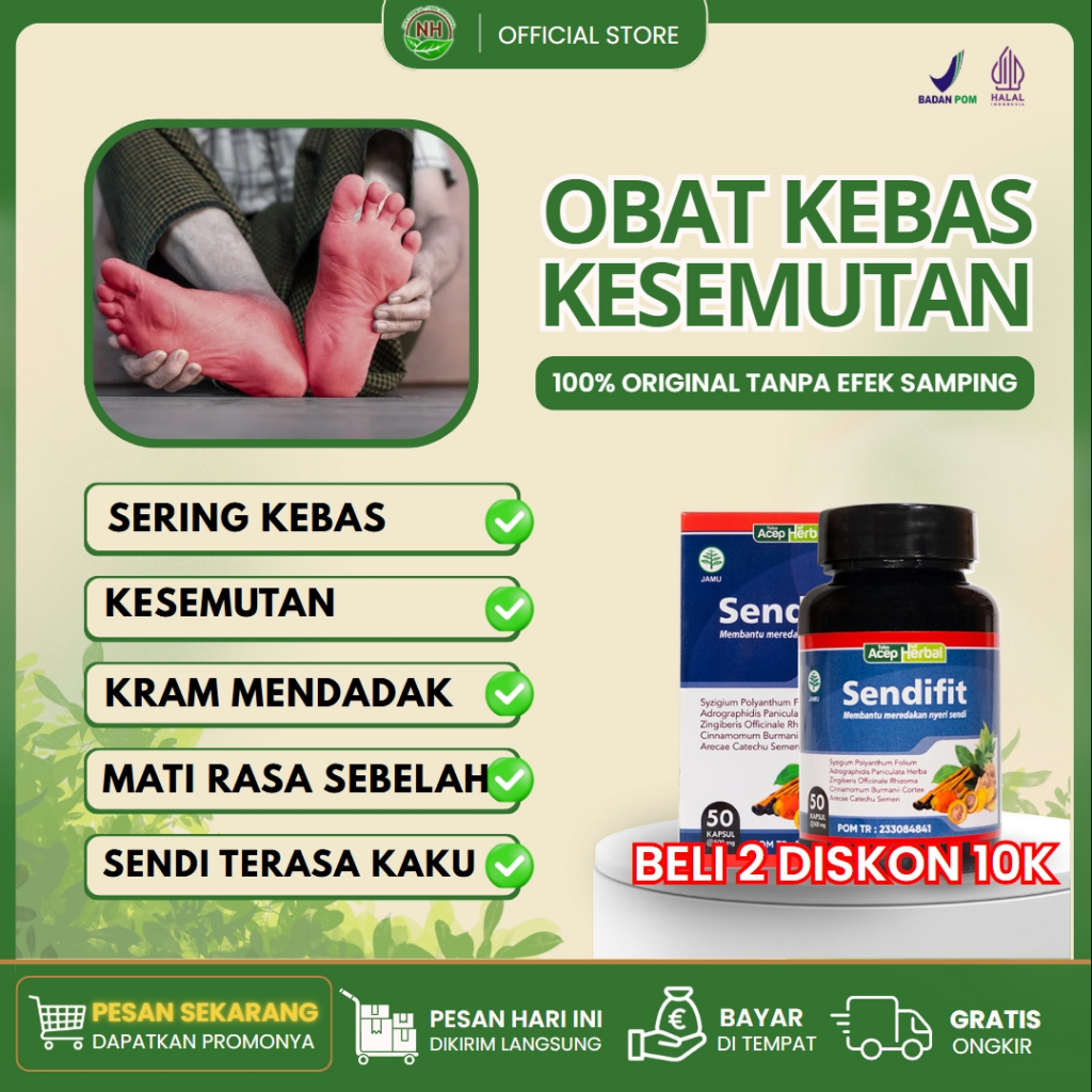 Sendifit Asli - Obat Kesemutan Tangan Kaki - Obat Mati Rasa - Sering Kebas - Kram - Kaku - Kesemutan