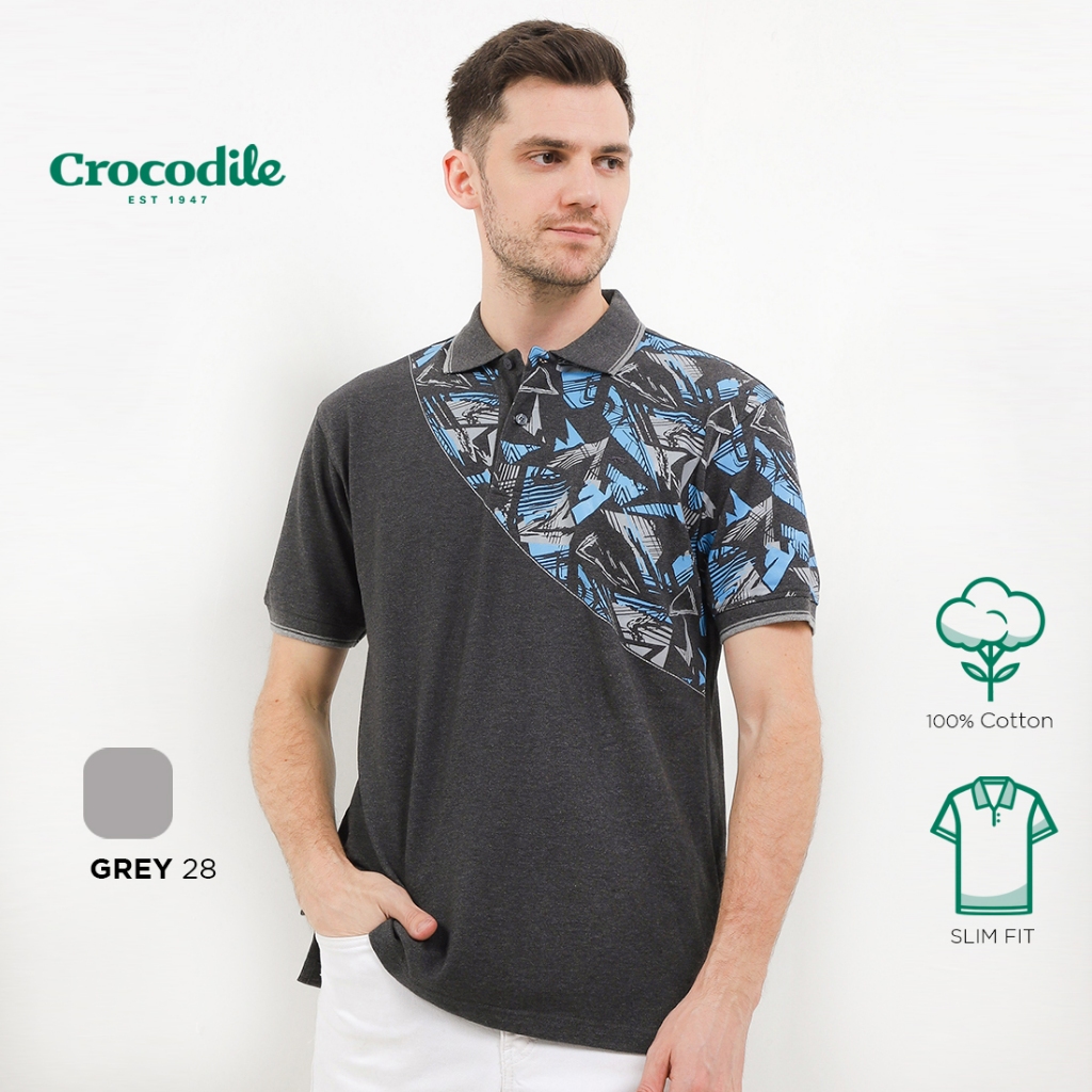 Crocodile BRIN | Baju Pria Men Polo Shirt Slim Fit | Katun 0084