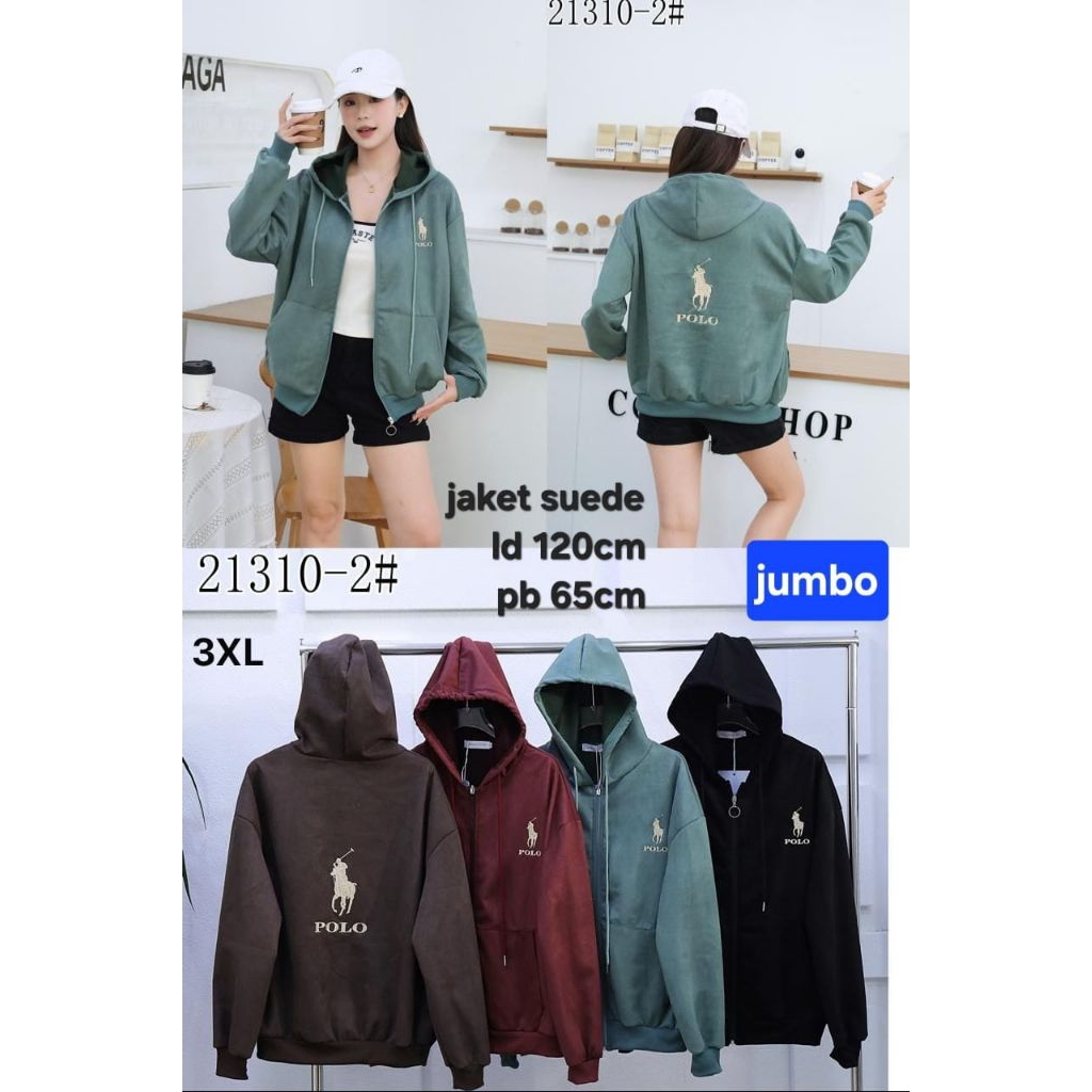 jacket wanita hoodie OSM LD 120  jumbo bahan suede premium