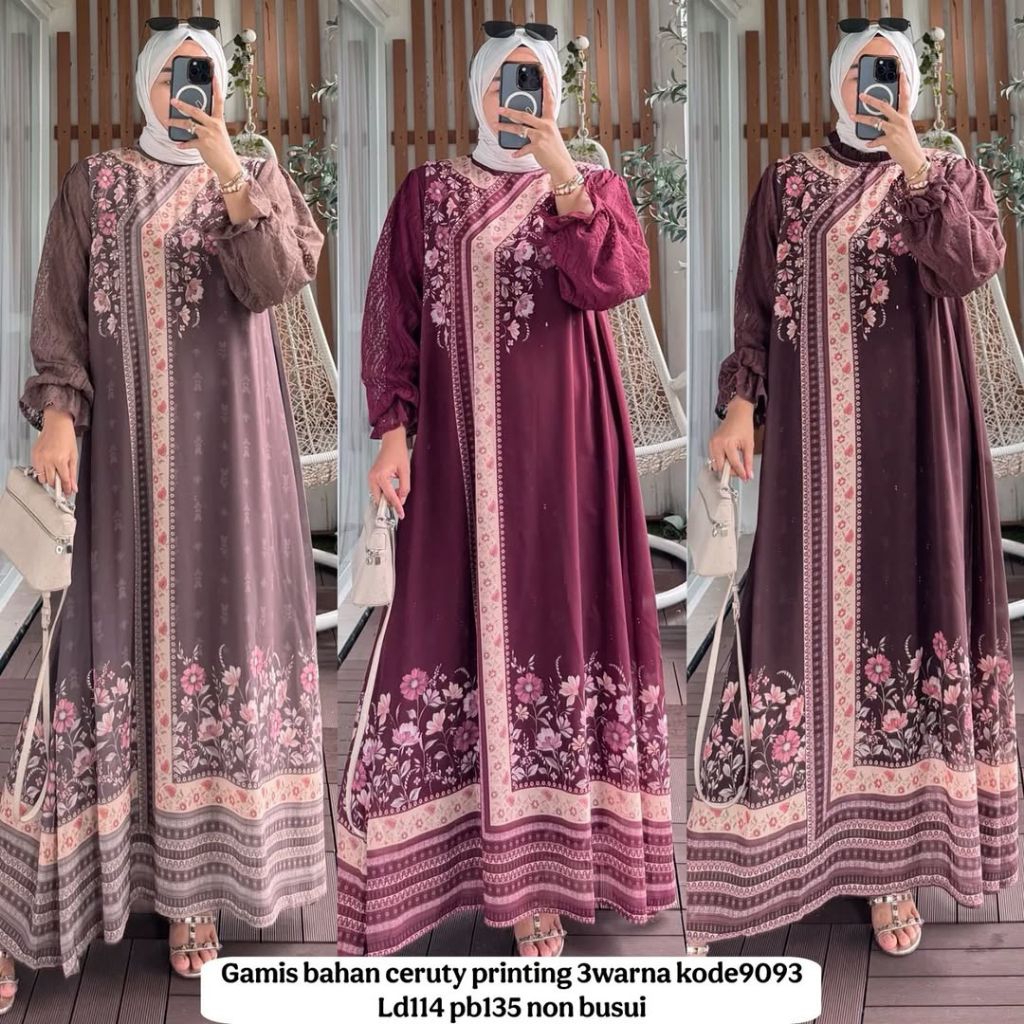 Gamis Viral/Gamis Kondangan/Miranda Dress/Billaza Maxy/Raya Dress Premium Iclo Katun/Gamis Kode 9093