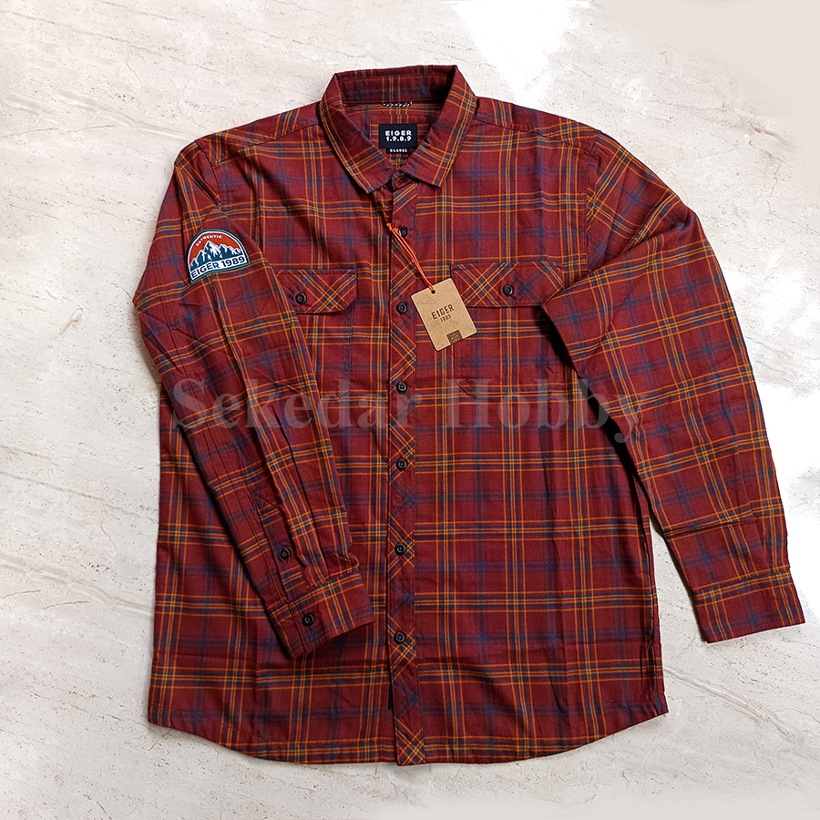 KEMEJA FLANNEL EIGER CASTELLON ORIGINAL MOTIF KOTAK KEMEJA PRIA ORIGINAL BRANDED