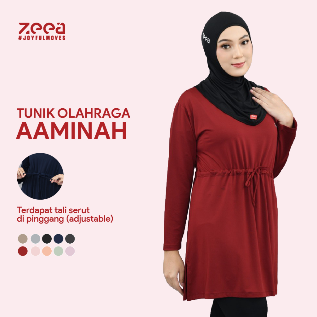 Zeea Tunik Sporty Aaminah Baju Olahraga Muslimah Kekinian