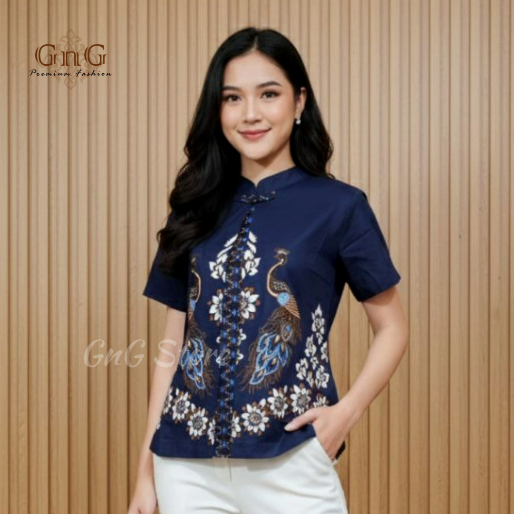 Atasan Batik 327 JM/ Blouse Batik Wanita/ Seragam Batik/ Baju Imlek