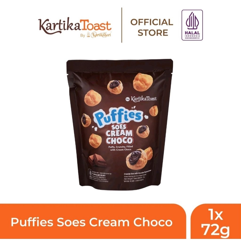 Puffies Soes Cream Chocolate Kartika Toast by Kartikasari Khas Bandung Sus Kering