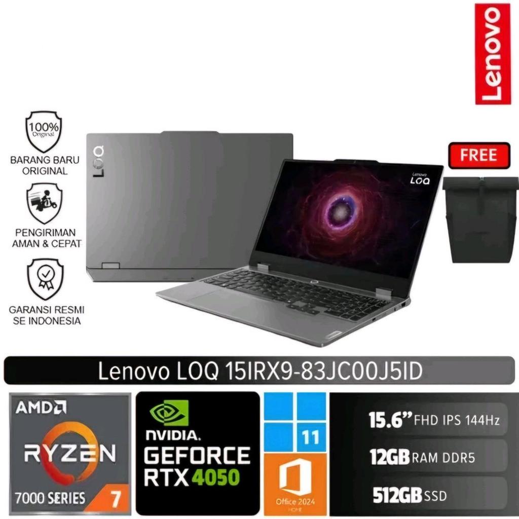 Lenovo LOQ 15ARP9 83JC00J5ID /Ryzen 7 7435HS/12GB/512GB SSD/RTX4050 6GB/15.6 144Hz/Win 11 Home+OHM 2
