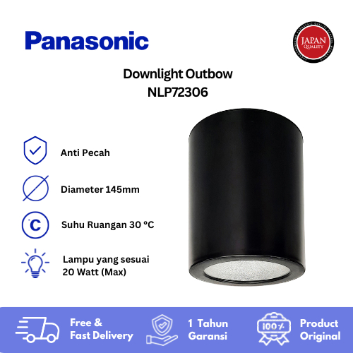 Panasonic Outbow Downlight Hitam - NLP72306