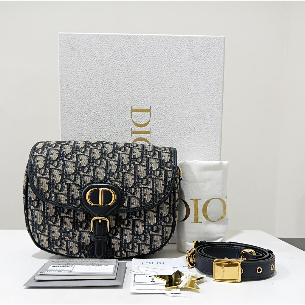 VGC Dior Bobby Medium canvas blue oblique 2021 .