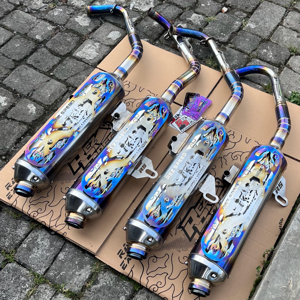 Knalpot Rez Speed Tipe SRV5 EVOLUTION Standar Racing Full Stainless untuk Vario Beat Scoopy Aerox 15