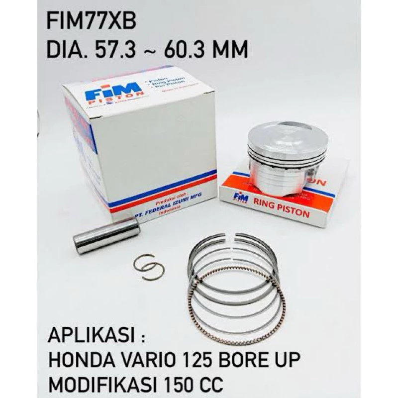 ISTON KIT SET FIM 77XB fim77xb 57.3 57.8 58.5 58.8 59.3 59.8 PEN 13 Pin BUAT HONDA VARIO 125 FIM